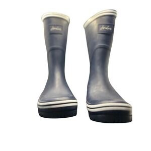 Joules Coastal‎ Rain Boots Size US 6 UK 4 EU 37 Blue White Stripe Kids Wellies